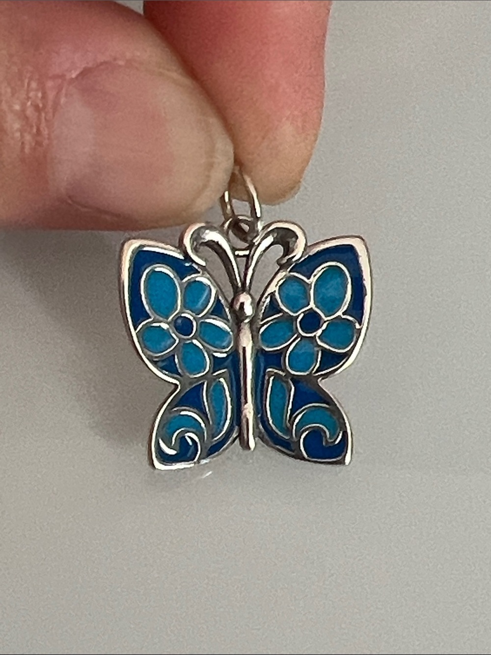 James Avery Blue Butterfly Enamel Pendant Necklace - Women's Jewelry
